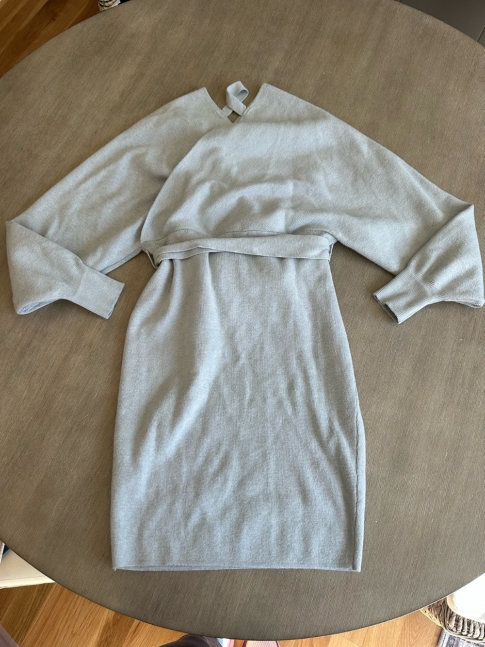 HYFVE Light Gray Long Sleeve Belted Knit Dress - Picture 5 of 5